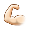 Flexed Biceps Emoji with Light Skin Tone, Samsung style