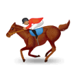 Horse Racing Emoji with Medium Skin Tone, Samsung style
