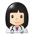 Woman Health Worker Emoji with Light Skin Tone, Samsung style