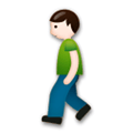 Person Walking Emoji with Light Skin Tone, LG style