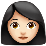 Woman Emoji with Light Skin Tone, Apple style