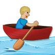 Man Rowing Boat Emoji with Medium-Light Skin Tone, Samsung style