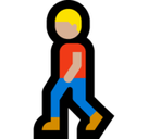 Man Walking Emoji with Medium-Light Skin Tone, Microsoft style
