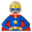Superhero Emoji with Medium-Light Skin Tone, Samsung style