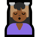 Person Getting Massage Emoji with Medium-Dark Skin Tone, Microsoft style