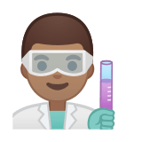 Man Scientist Emoji with Medium Skin Tone, Google style