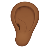Ear Emoji with Medium-Dark Skin Tone, Apple style