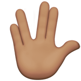 Vulcan Salute Emoji with Medium Skin Tone, Apple style