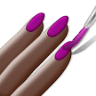 Nail Polish Emoji with Dark Skin Tone, Samsung style