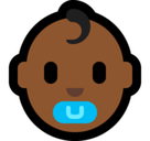 Baby Emoji with Medium-Dark Skin Tone, Microsoft style