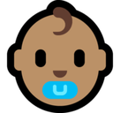 Baby Emoji with Medium Skin Tone, Microsoft style