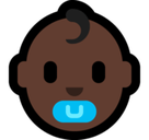 Baby Emoji with Dark Skin Tone, Microsoft style
