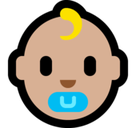 Baby Emoji with Medium-Light Skin Tone, Microsoft style