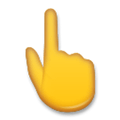 Backhand Index Pointing Up Emoji, LG style