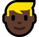 Man: Dark Skin Tone, Blond Hair, Microsoft style