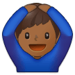 Man Gesturing Ok Emoji with Medium-Dark Skin Tone, Samsung style