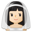 Bride with Veil Emoji with Light Skin Tone, Samsung style