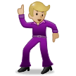 Man Dancing Emoji with Medium-Light Skin Tone, Samsung style
