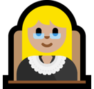Woman Judge Emoji with Medium-Light Skin Tone, Microsoft style