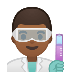 Man Scientist Emoji with Medium-Dark Skin Tone, Google style