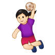 Woman Playing Handball Emoji with Light Skin Tone, Samsung style