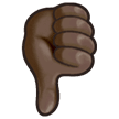 Thumbs Down Emoji with Dark Skin Tone, Samsung style