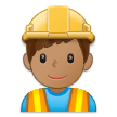 Man Construction Worker Emoji with Medium Skin Tone, Samsung style