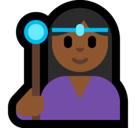 Woman Mage Emoji with Medium-Dark Skin Tone, Microsoft style
