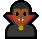 Man Vampire Emoji with Medium-Dark Skin Tone, Microsoft style
