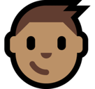Boy Emoji with Medium Skin Tone, Microsoft style