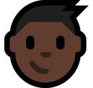 Boy Emoji with Dark Skin Tone, Microsoft style