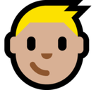 Boy Emoji with Medium-Light Skin Tone, Microsoft style