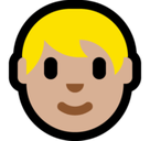 Person Emoji with Medium-Light Skin Tone, Microsoft style