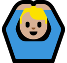 Man Gesturing Ok Emoji with Medium-Light Skin Tone, Microsoft style