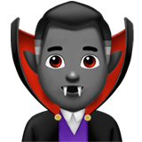 Man Vampire Emoji with Medium-Dark Skin Tone, Apple style