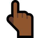 Backhand Index Pointing Up Emoji with Medium-Dark Skin Tone, Microsoft style