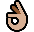 Ok Hand Emoji with Medium-Light Skin Tone, Microsoft style