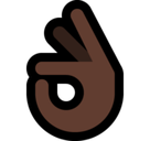 Ok Hand Emoji with Dark Skin Tone, Microsoft style