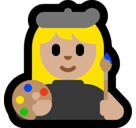 Woman Artist Emoji with Medium-Light Skin Tone, Microsoft style