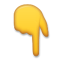 Backhand Index Pointing Down Emoji, LG style