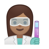Woman Scientist Emoji with Medium Skin Tone, Google style