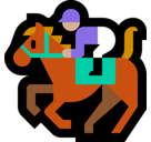 Horse Racing Emoji with Medium-Light Skin Tone, Microsoft style