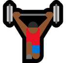 Person Lifting Weights Emoji with Medium-Dark Skin Tone, Microsoft style