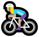 Woman Biking Emoji with Medium-Light Skin Tone, Microsoft style