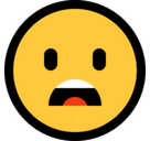 Frowning Face with Open Mouth Emoji, Microsoft style