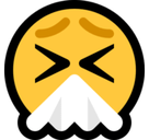 Sneezing Face Emoji, Microsoft style