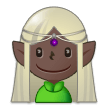 Elf Emoji with Dark Skin Tone, Samsung style