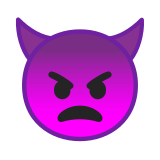 Angry Face with Horns Emoji, Google style