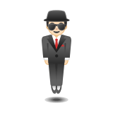 Man in Suit Levitating Emoji with Light Skin Tone, Google style