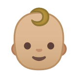 Baby Emoji with Medium-Light Skin Tone, Google style